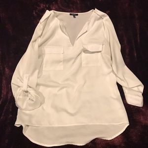 Chiffon business top - white